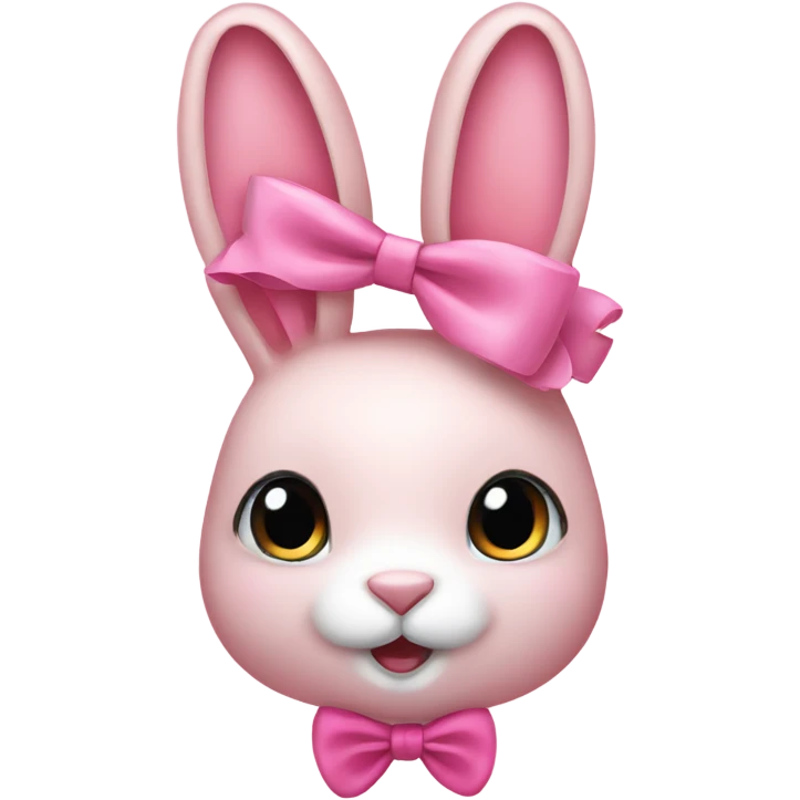 Pink bunny wearing a pink bow emoji