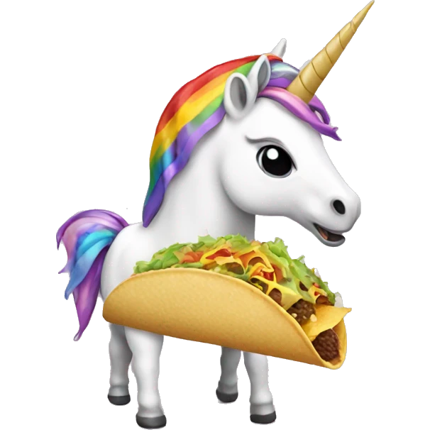 unicorn eating a taco emoji