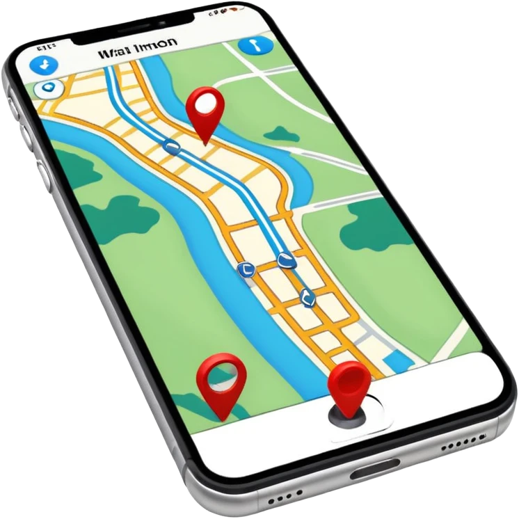 GPS map on iPhone Verticla standing emoji