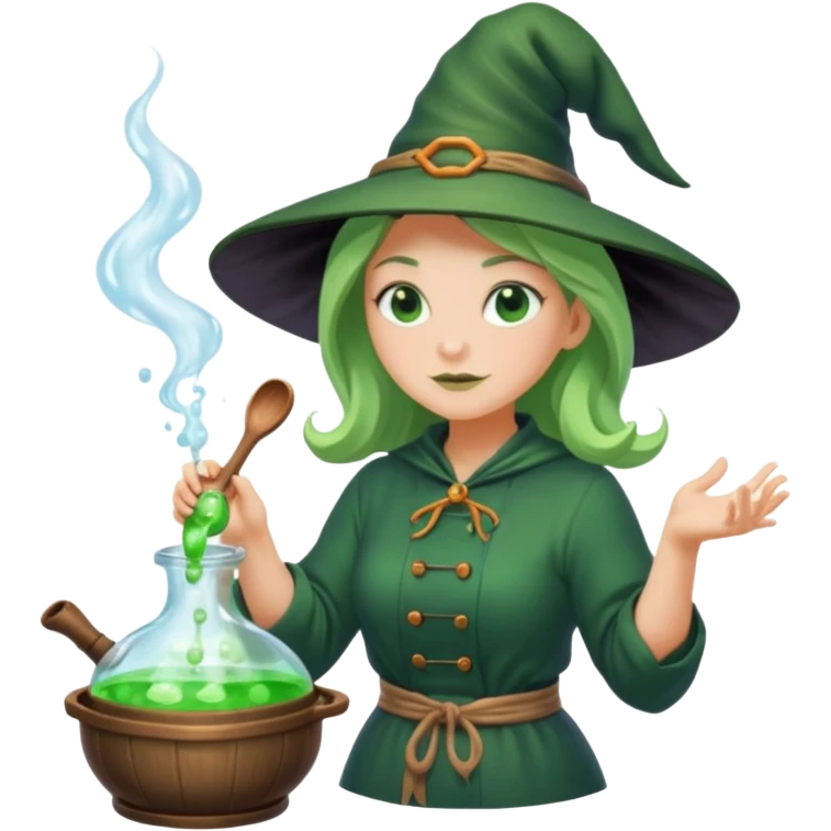 green witch cooking potion emoji