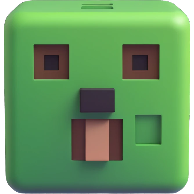 Minecraft creeper 3D emoji emoji
