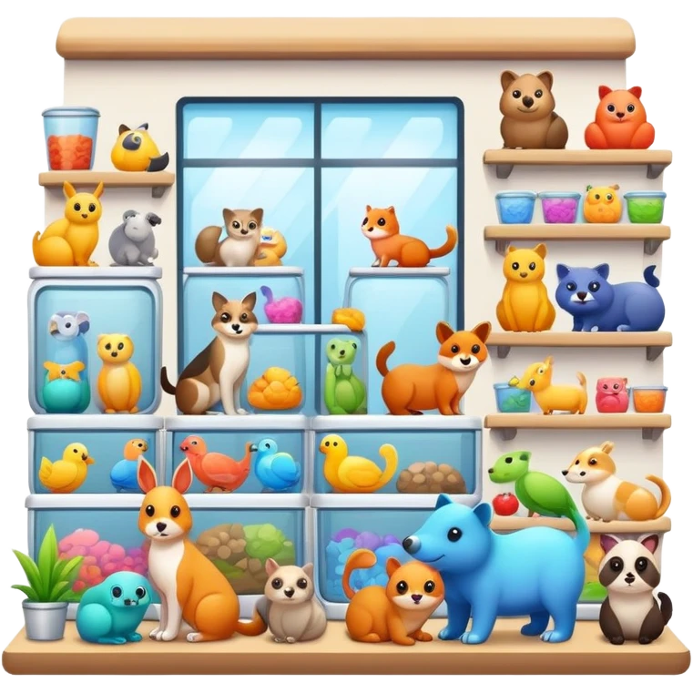 pet shop store with animals emoji