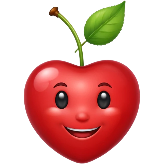 bubbly smiling cherry emoji