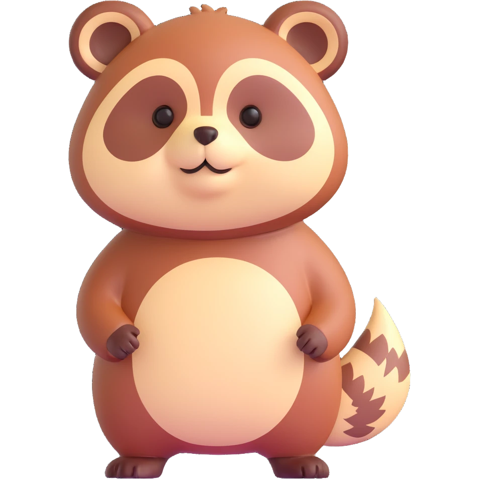 cute tanuki, standing  emoji