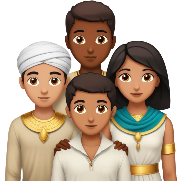 5 bestfriends, 1 south Asian girl, 1 Egyptian boy, 1 iranian girl, 1 moroccan boy , 1 black boy emoji