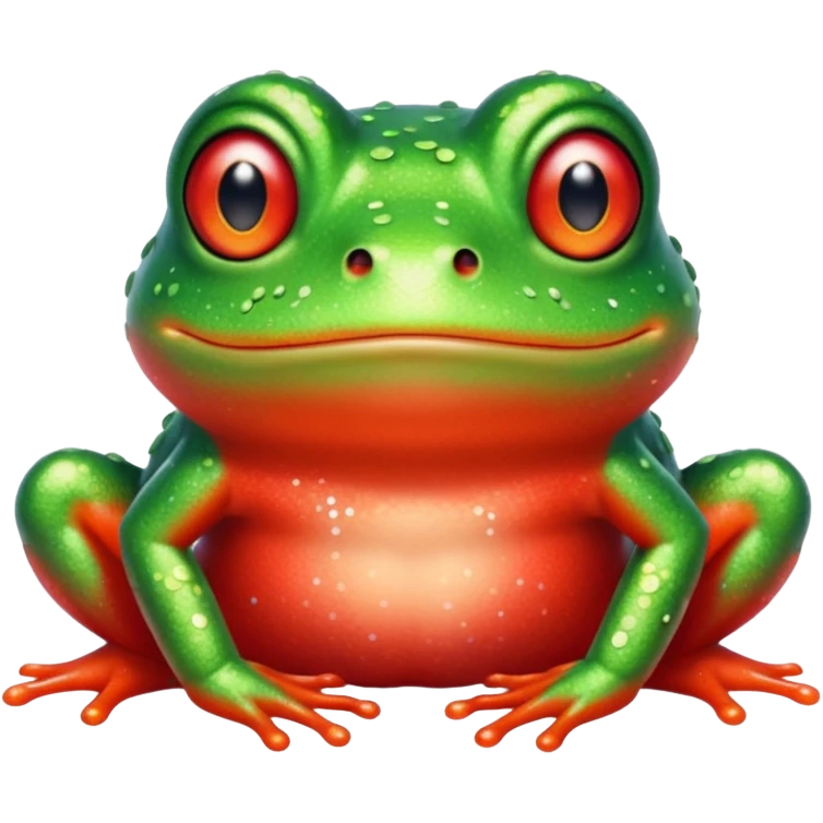 Frog Cute Red Glitter emoji