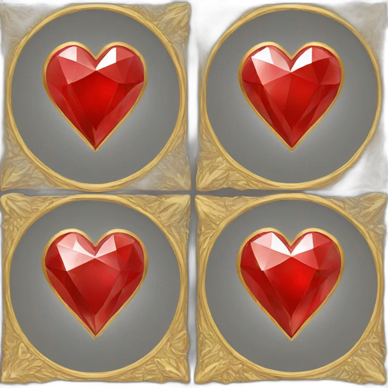 Red heart diamond with gold border emoji