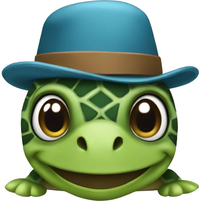 Turtle whit a hat on emoji