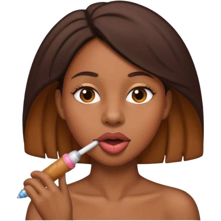 Black woman with a penis in her mouth emoji