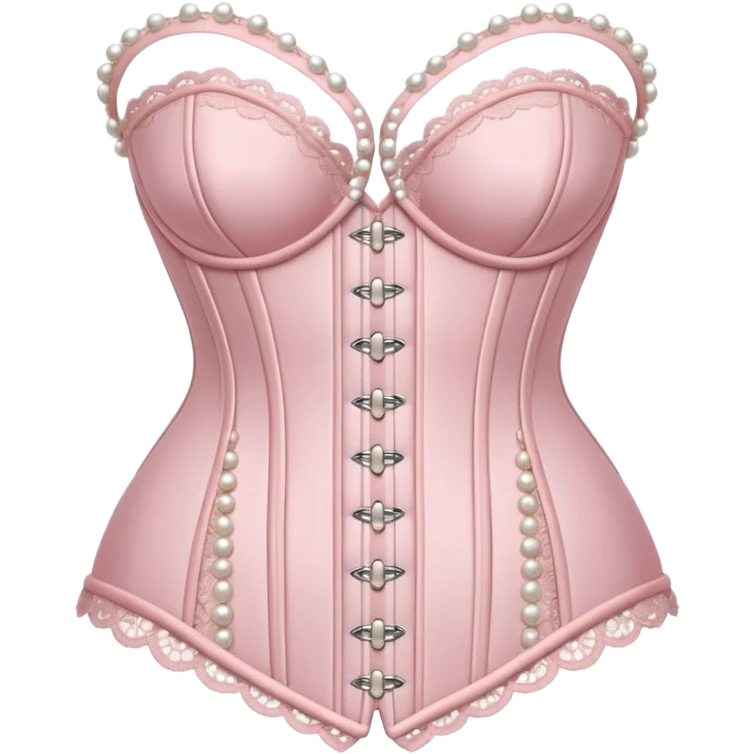 baby pink lace pearls corset emoji