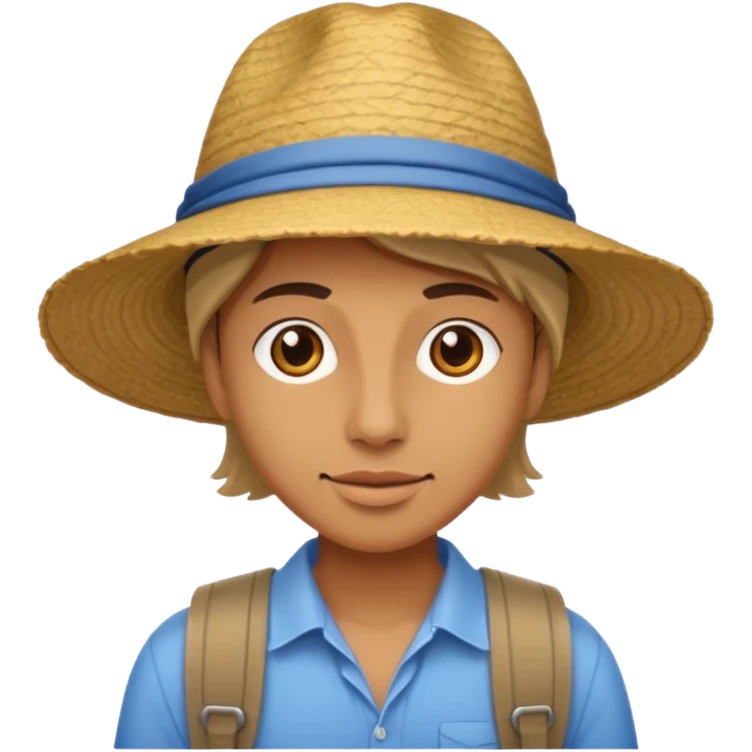 unique looking tourist with big unique tourist hat emoji