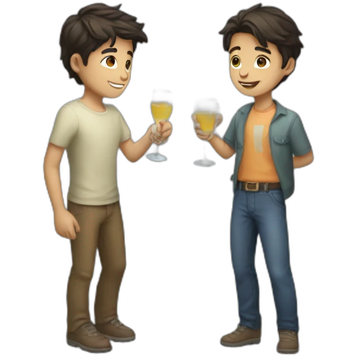 Clicking the glass boy and gi emoji