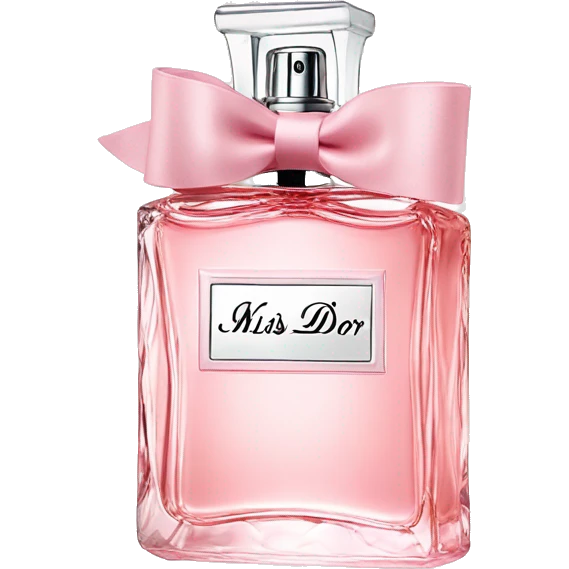 Light pink Miss Dior perfume with bow emoji
