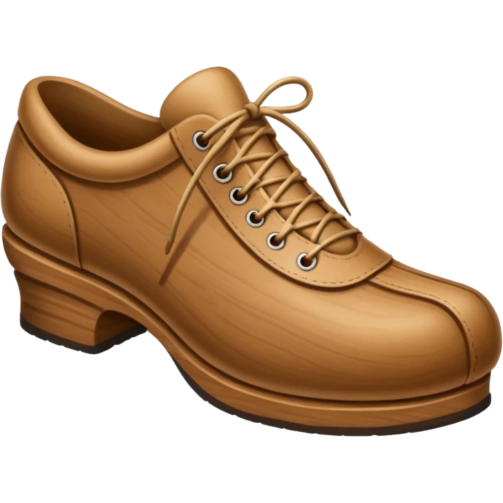 Un zapato de madera estilo Polonia . El zapato está tallado a mano. emoji