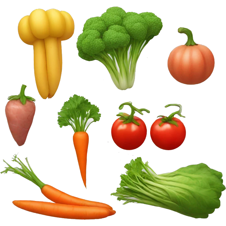 vegetable , meat and fruit emoji