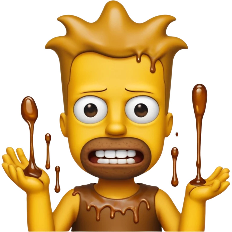 bart simpson covered in weird brown and yellow liquids and maybe some white too emoji