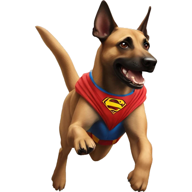  superman dog malinois flying emoji
