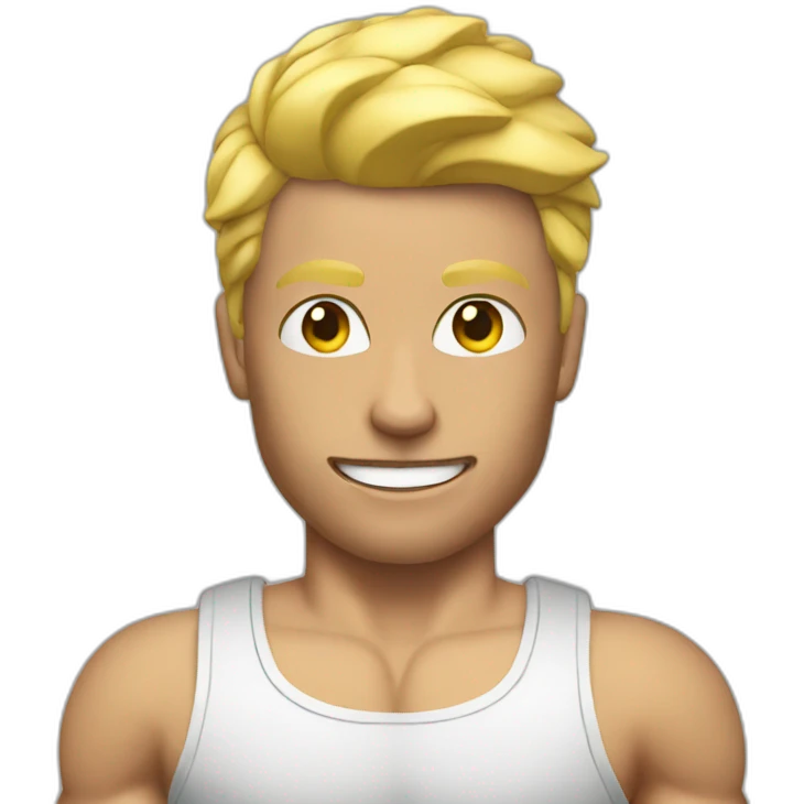 Blonde muscle emoji