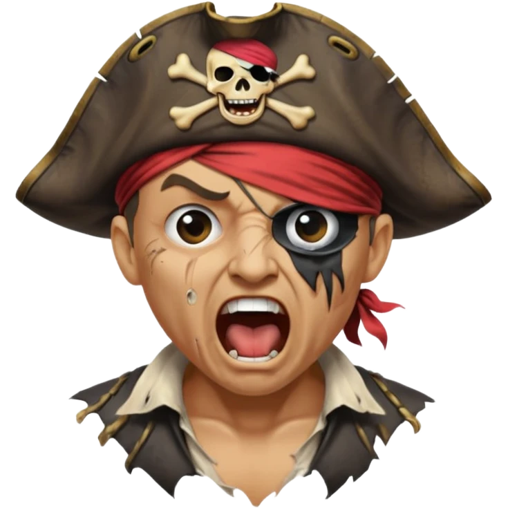 pirate, screaming emoji