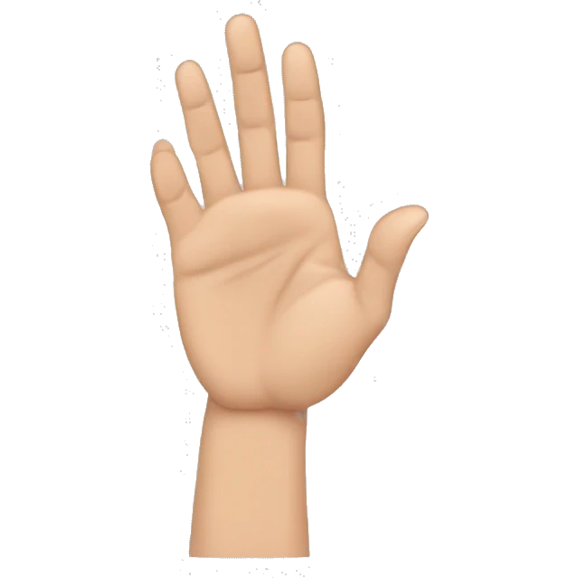 generate a right hand with five fingers. make the thumb extend towards the right. make the pointer finger extend towards the sky. take the pinky finger, the ring finger, and the middle finger and curl them against the palm. emoji