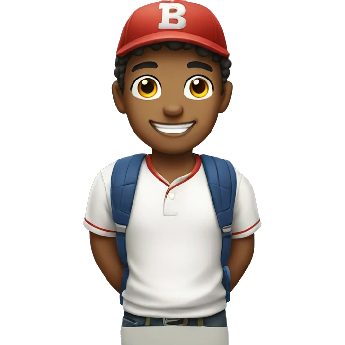 smiling boy in baseball cap emoji