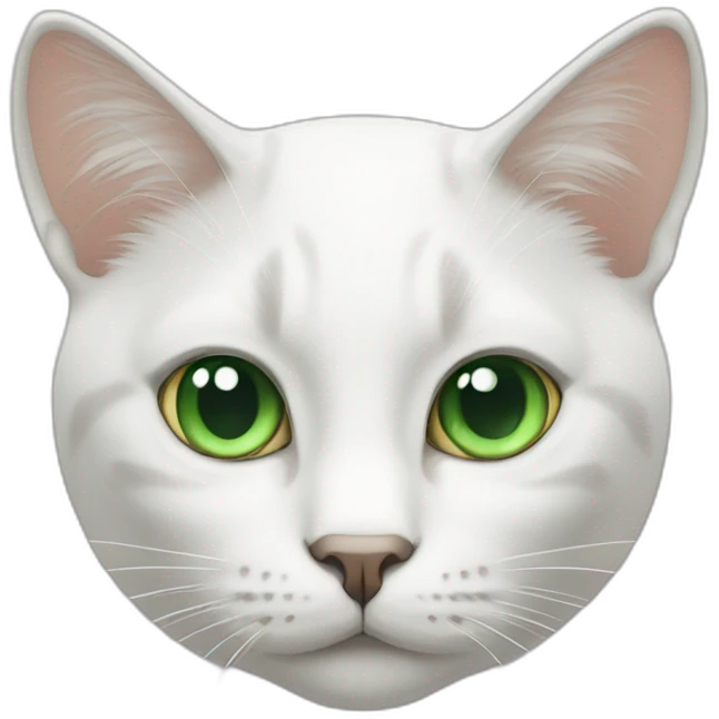cat white with green eyes emoji