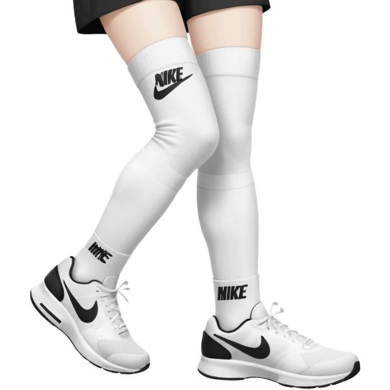 all-white, with black nike logo socks emoji