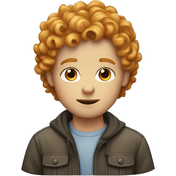 a boy with curly blond gingerish hair emoji