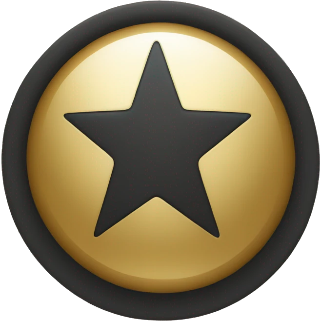Black star in golden circle emoji
