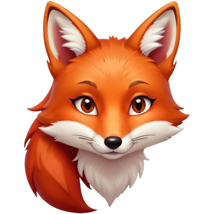 Feminine fox doing a kissy face expression emoji