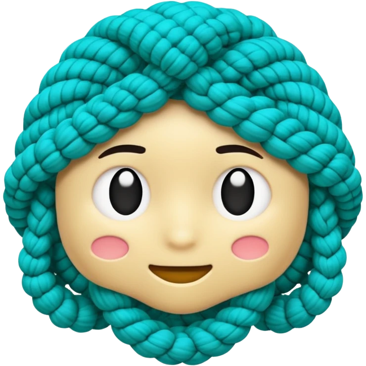 crochê na cor ciano  emoji
