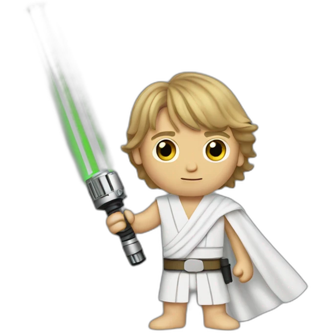 Luke skywalker with lightsaber emoji