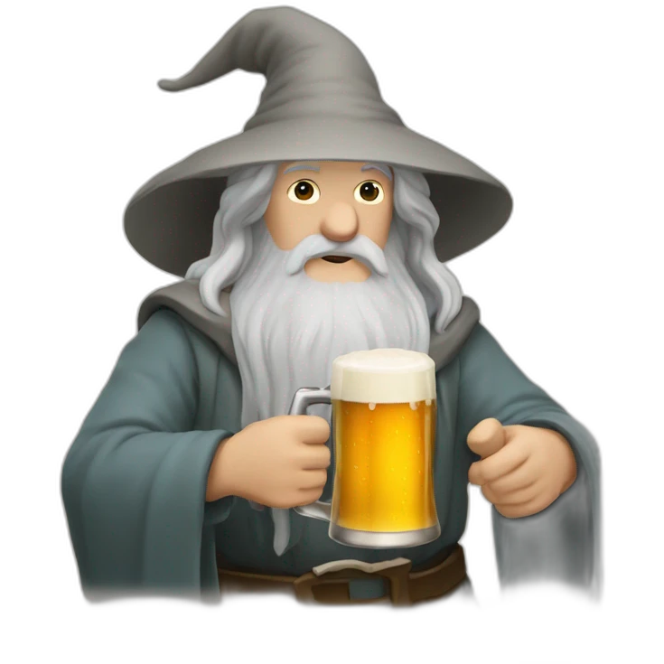 Gandalf drinking beer emoji