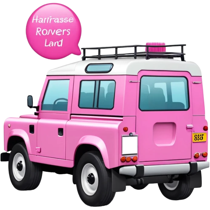 Pink Land Rover with hairdresser written on side  emoji