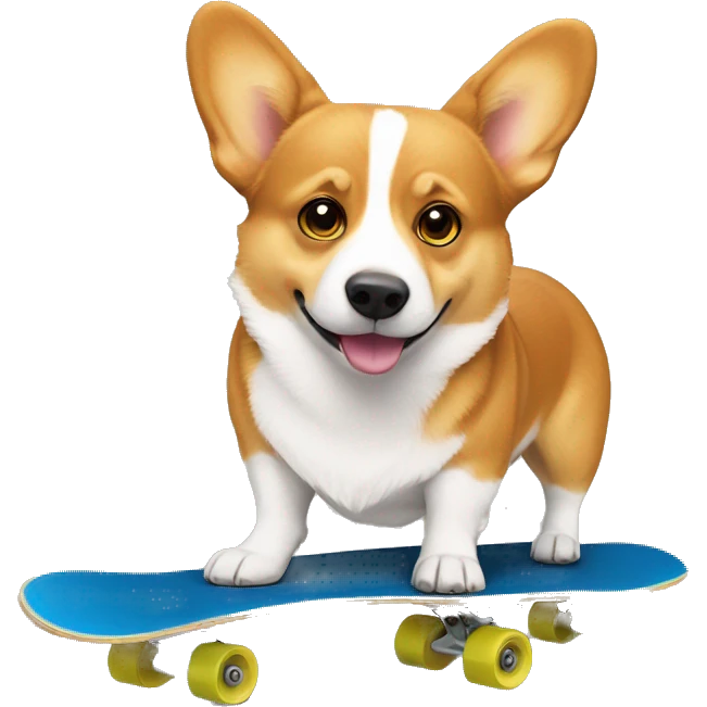 Corgi standing on skateboard emoji
