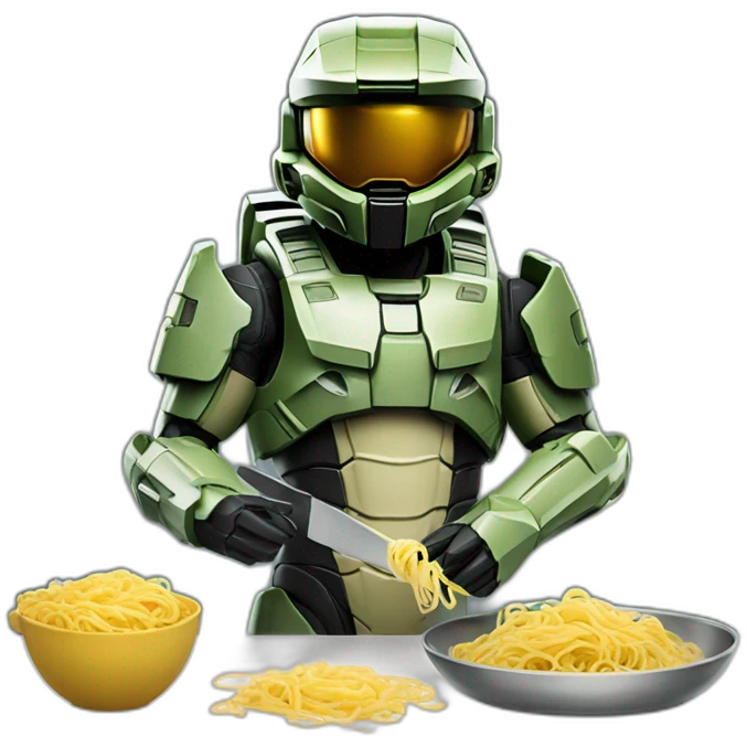 master chief cooking pasta emoji