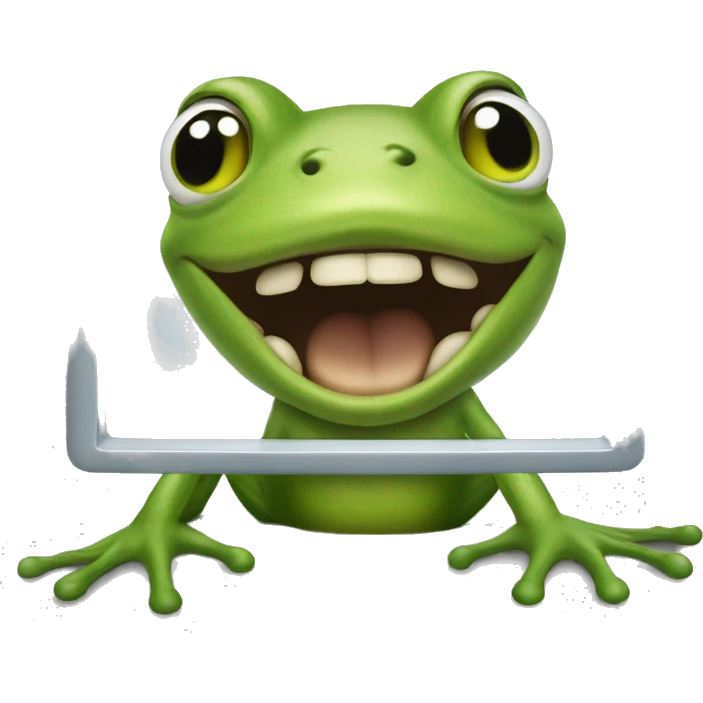 frog panting a screen emoji