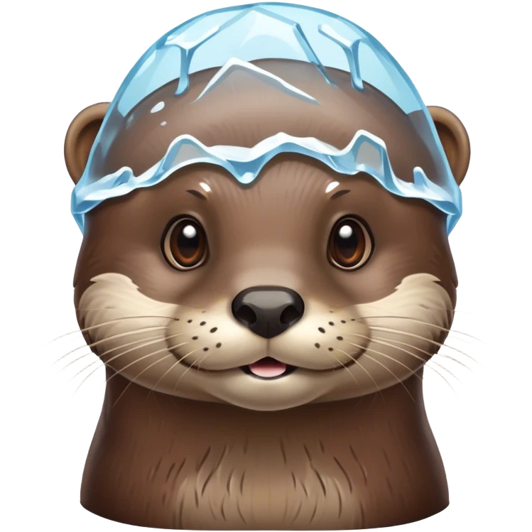 Ice on top of an otter's head emoji