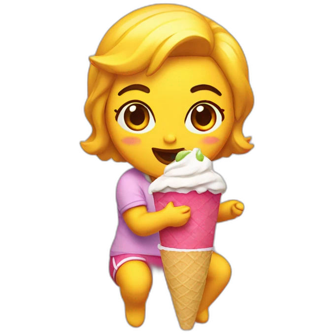 chica comiendo helado  emoji