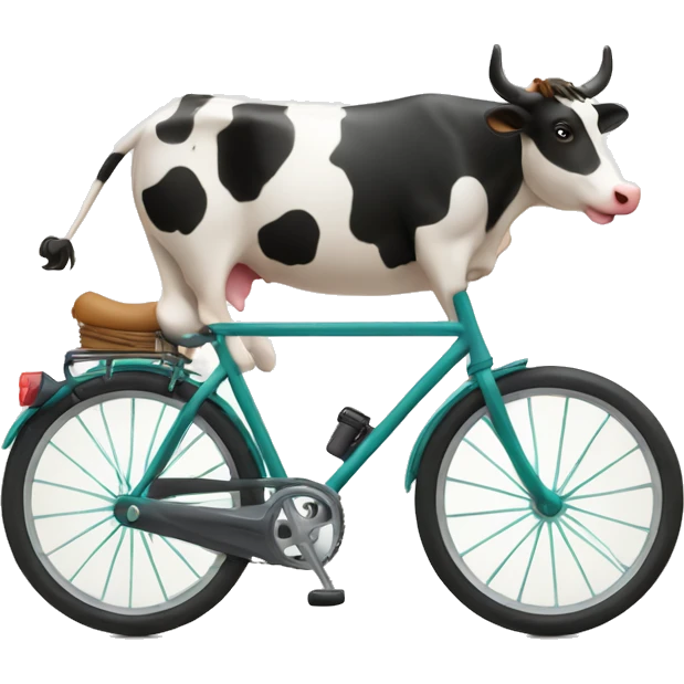 Vache sur un vélo  emoji