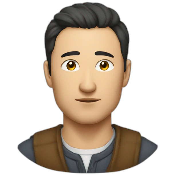 Writer Kypgyz Chyngyz Aitmatov without a beard and with narrow eyes emoji