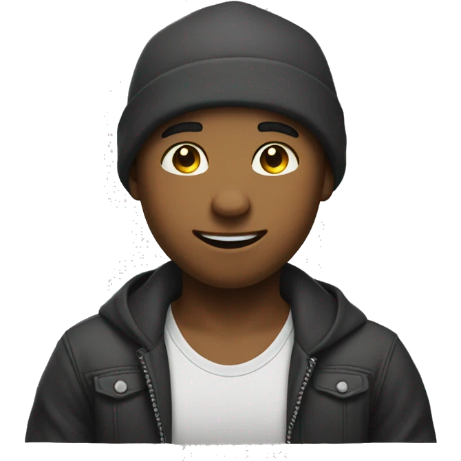 A boboy making cute face emoji