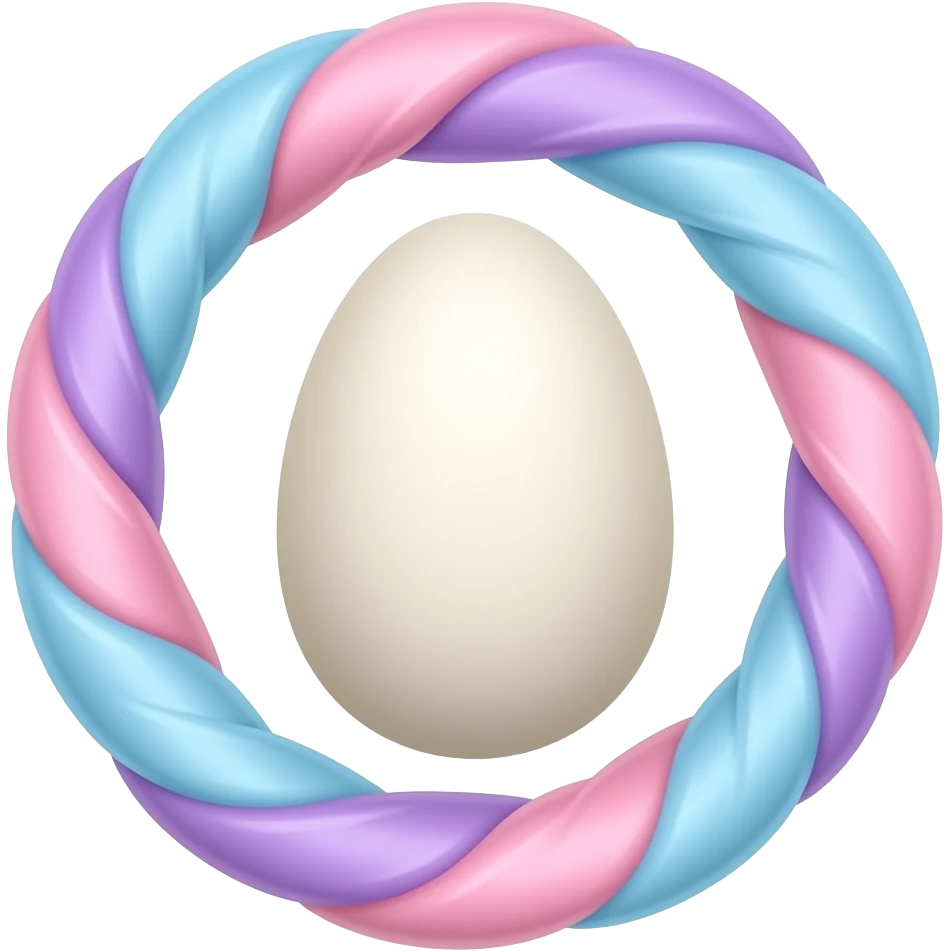 Cotton candy pink blue and purple and egg! emoji