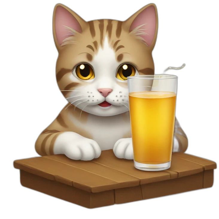 cat drinking emoji