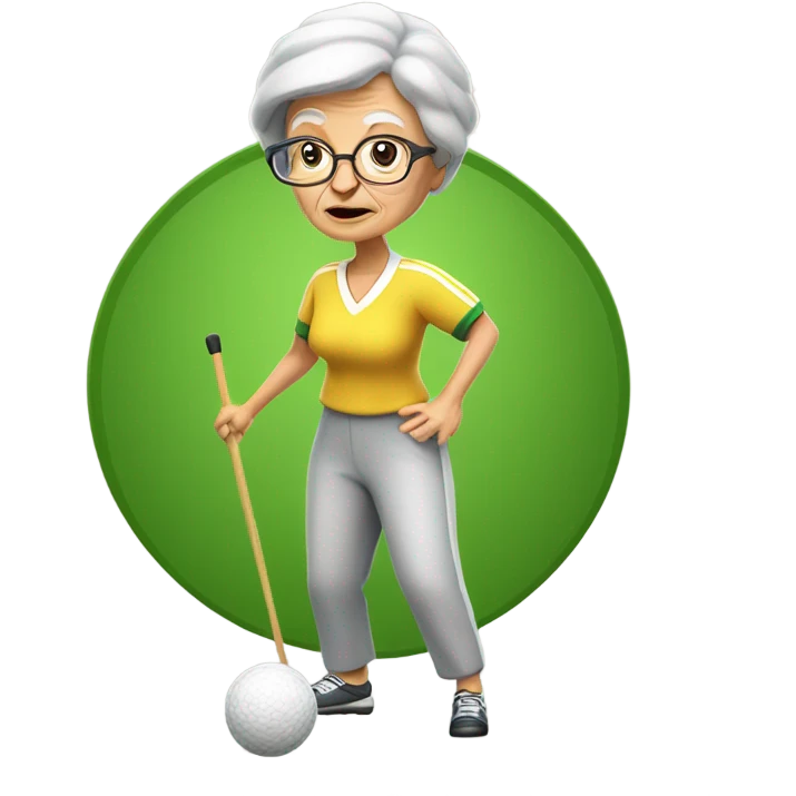Older Lady playing lawn bowls emoji
