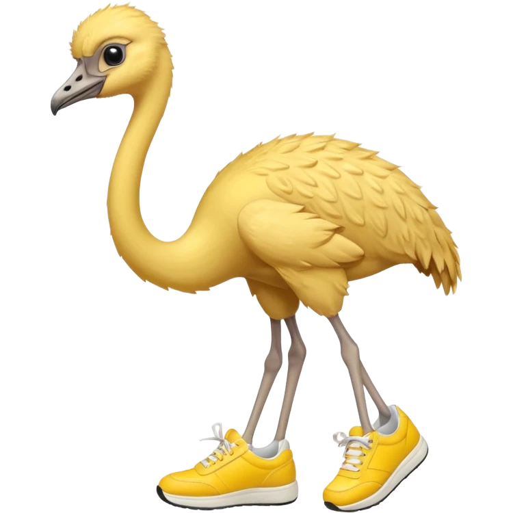  ostrich-in-yellow sneakers emoji