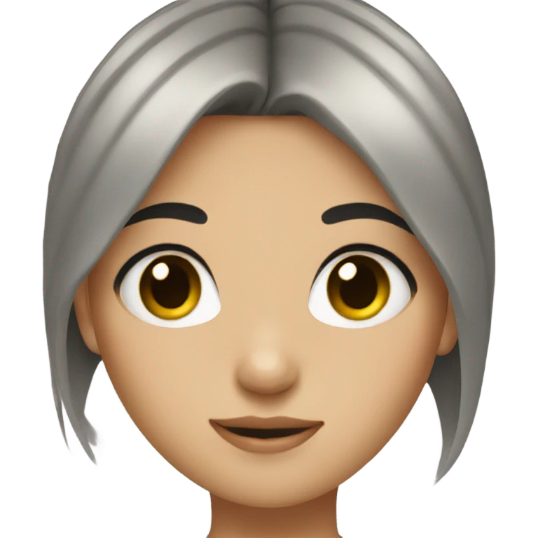 Girl with black hair and hazel eyes emoji