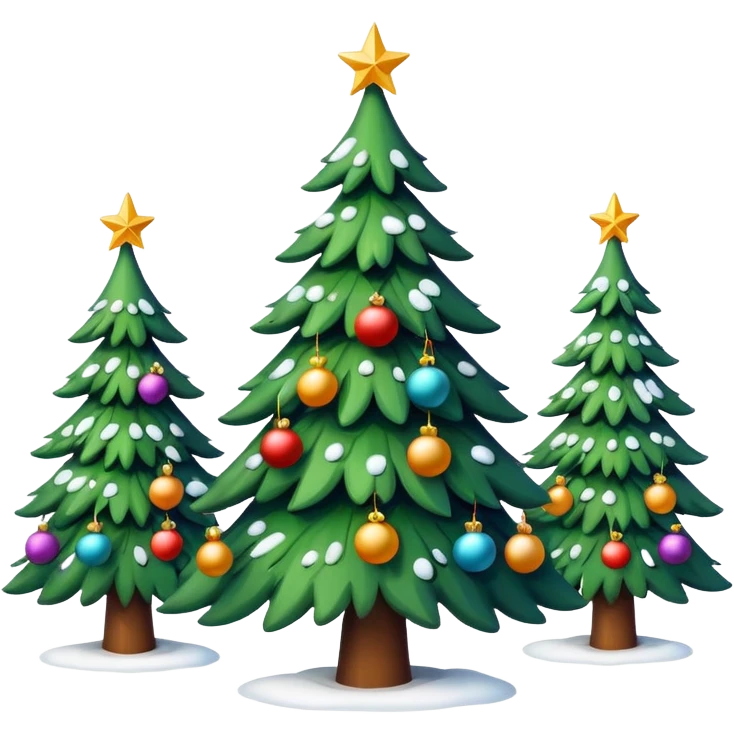 10 Snowy Christmas trees emoji