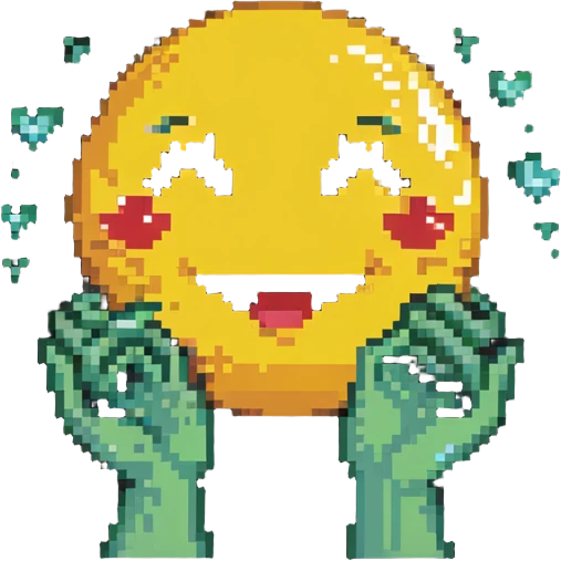 combination of the emojis 🥹 and 💖 emoji