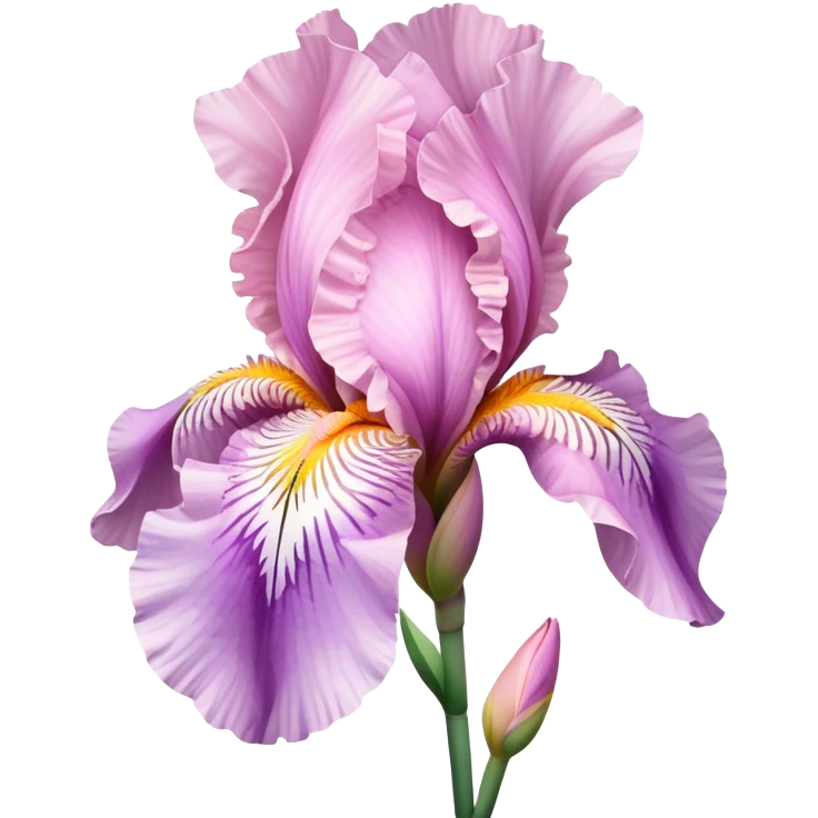 single Pink Iris, straight stem emoji